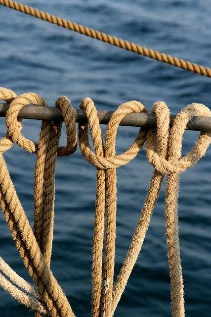 Caps i nusos trenats sobre el mar