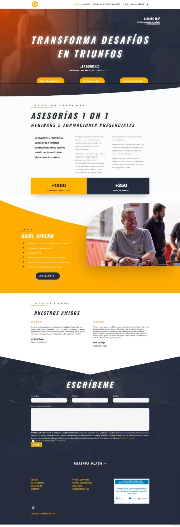 Captura de la web de Girando 180º, de dalt a baix